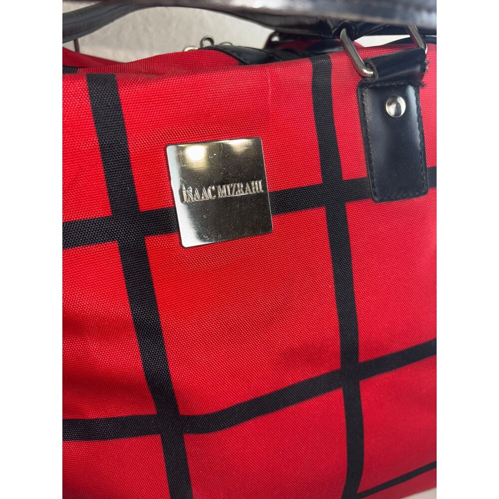 Isaac Mizrahi Hamilton Tote Red Black with Silver Hardware - Picture 6 of 13